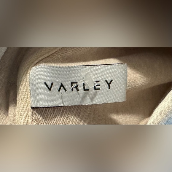 Varley Sweatshirt Atlas Mockneck Size Small Beige Pockets Zipper Sides Comfort - Picture 8 of 11